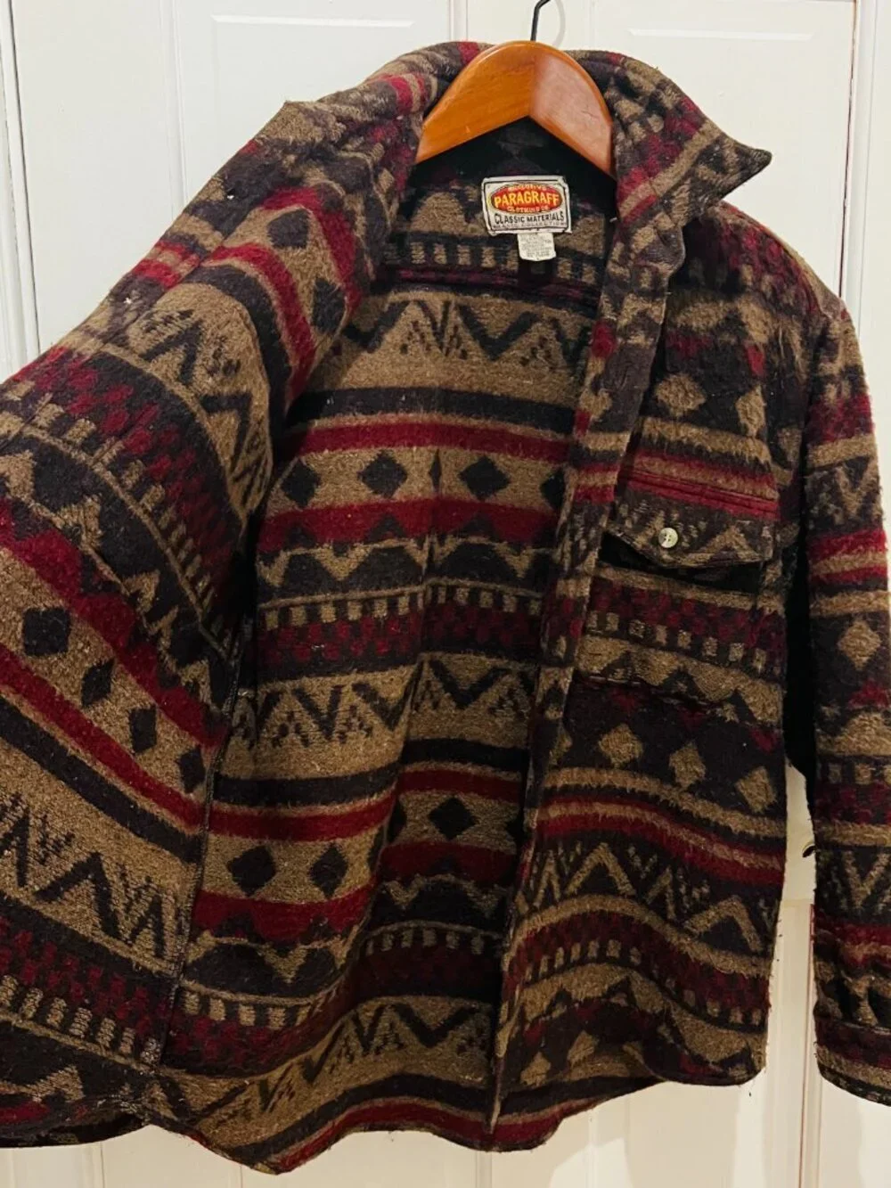 Vintage Southwestern PARAGRAFF Wool Blend Southwest Shirt Jacket Shacket